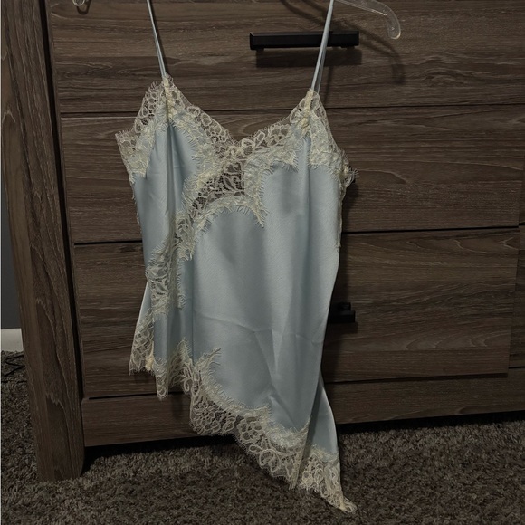 Light Blue Lace Trim shirt - Picture 1 of 2